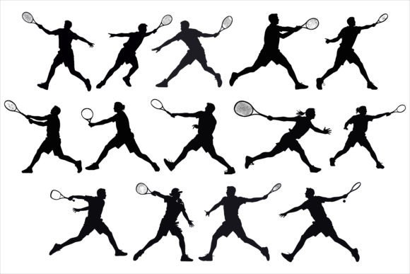 Download Man Women Tennis Player Silhouette - Premium Bundle