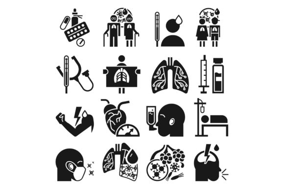 Download Pneumonia Icon Set, Simple Style - Pneumonia Collection
