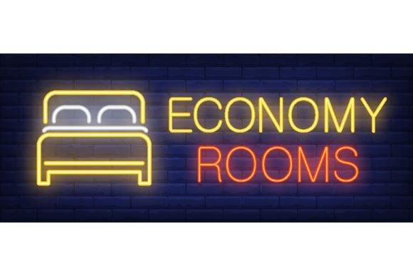 Download Economy Rooms Neon Sign. Double Bed on B - Economy Collection