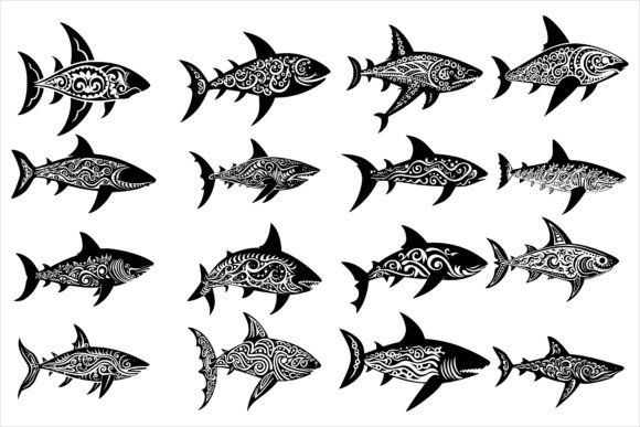 Download Shark Fish Mandala Silhouette Design - Premium Resources