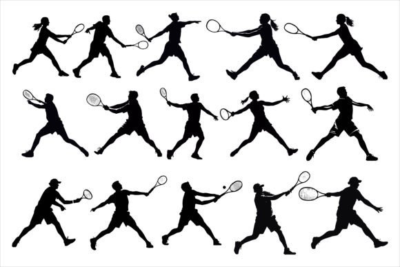 Download Man Women Tennis Player Silhouette - Premium Bundle