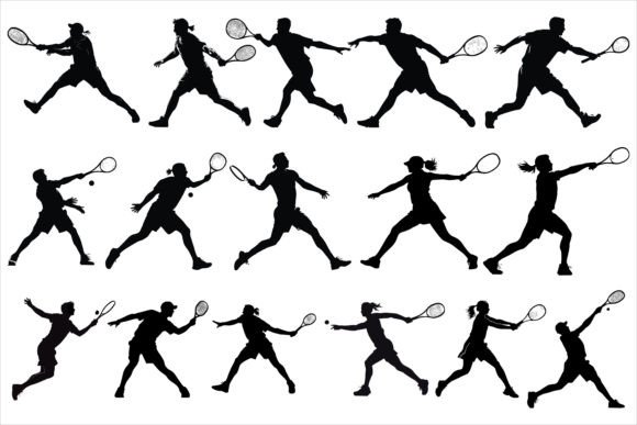 Download Man Women Tennis Player Silhouette - Premium Bundle