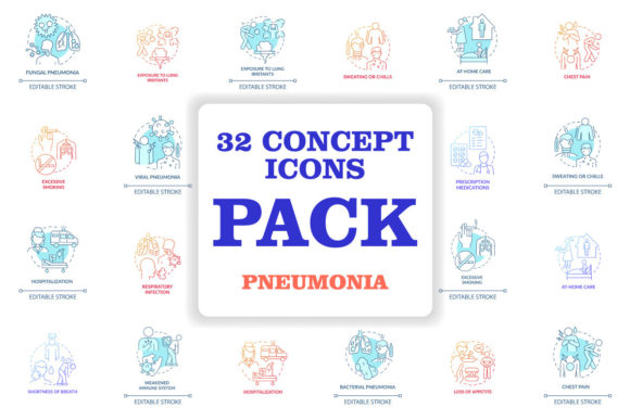 Download Pneumonia Concept Icons Bundle - Pneumonia Collection